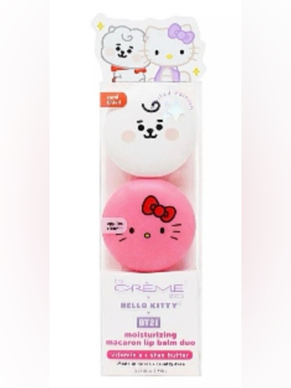 Hello Kitty Moisturizing Macaron Lip Balm Duo - Pink & Purple NWT